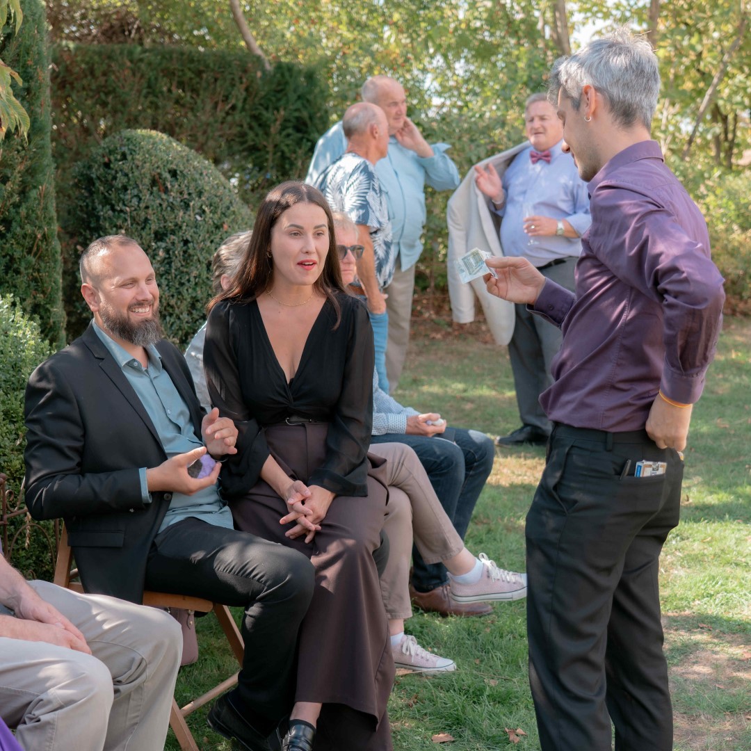 Aurélien en intervention lors d'une garden party